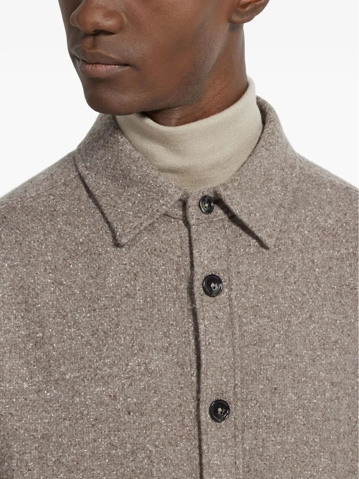 Zegna カシミアシルク オーバーシャツ - 画像5