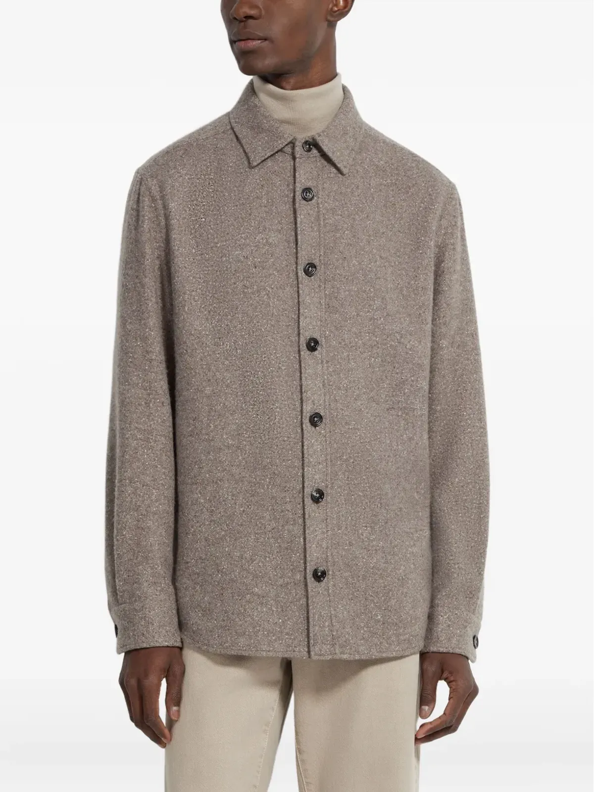 Zegna カシミアシルク オーバーシャツ - 画像3