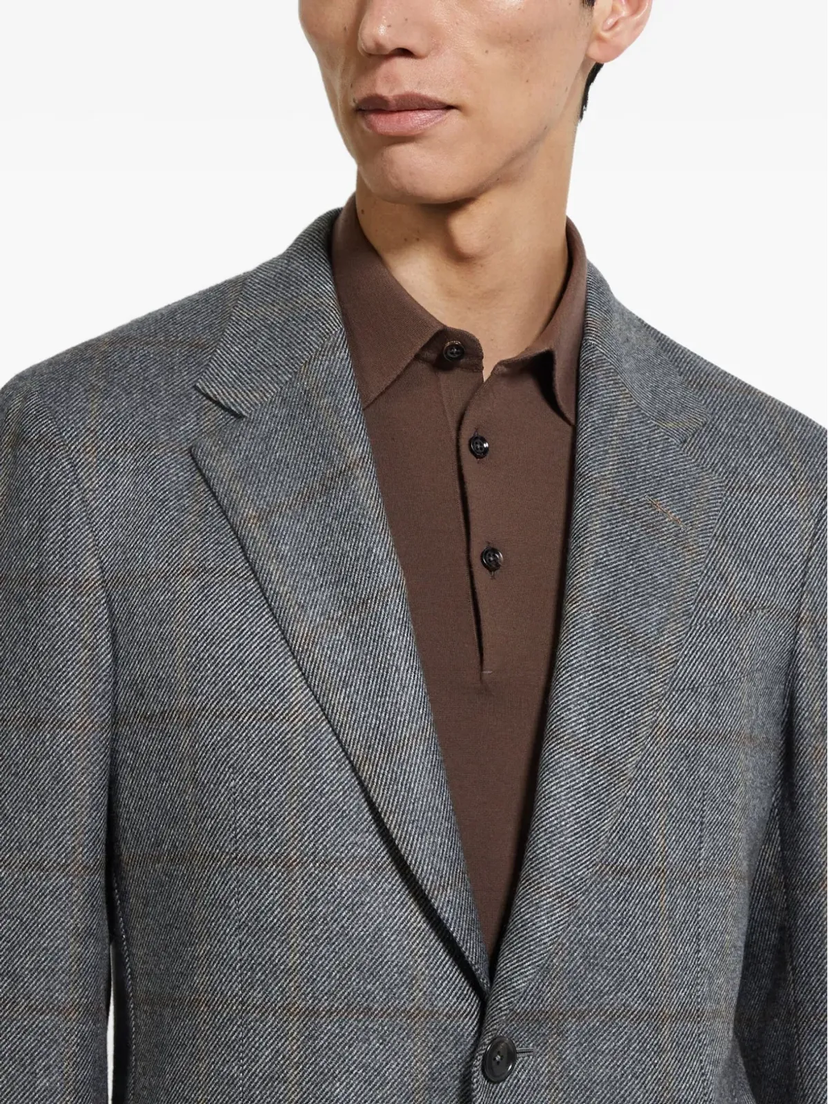 Zegna チェック柄カシミヤブレザー - 画像5