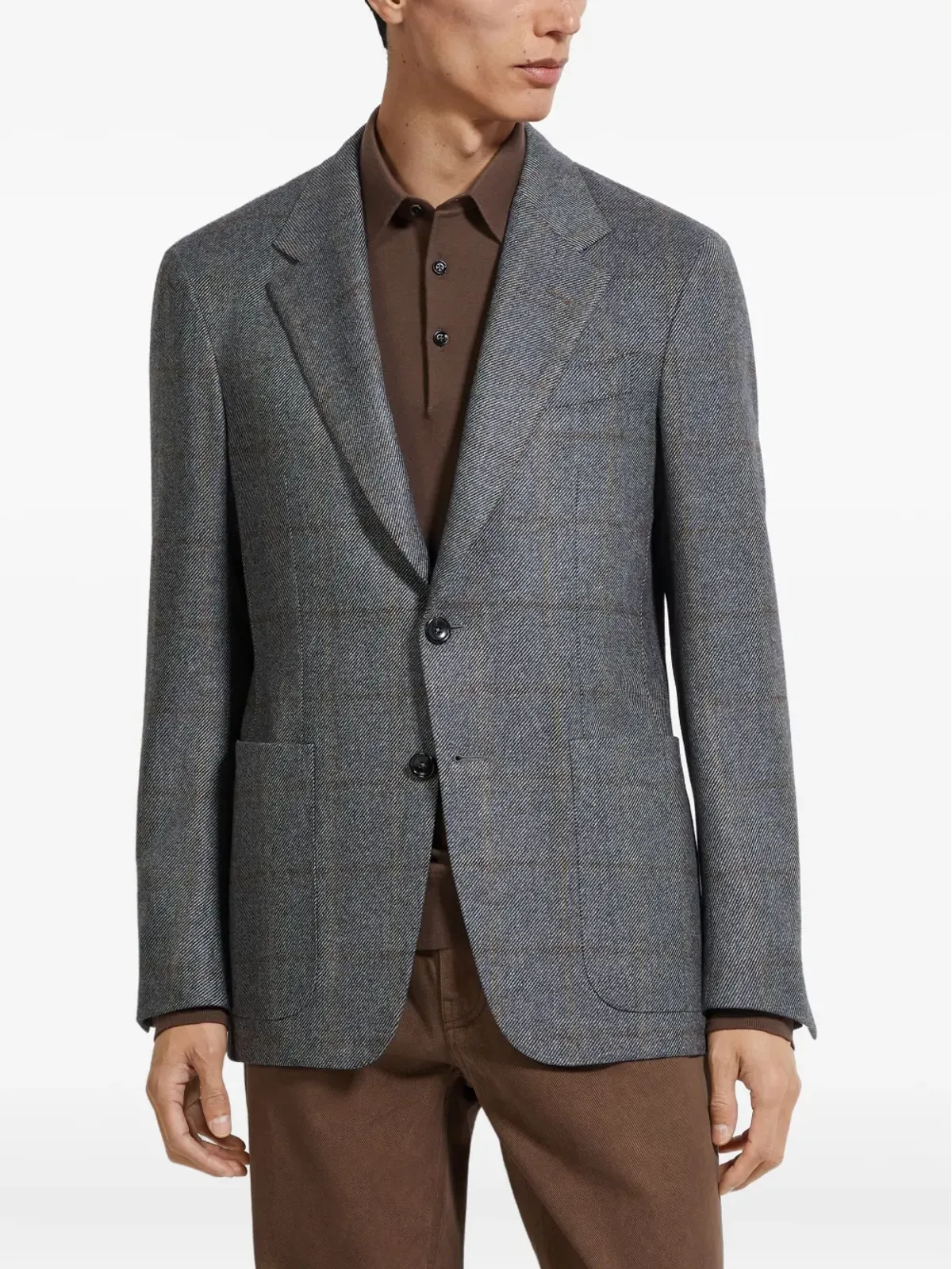 Zegna チェック柄カシミヤブレザー - 画像3