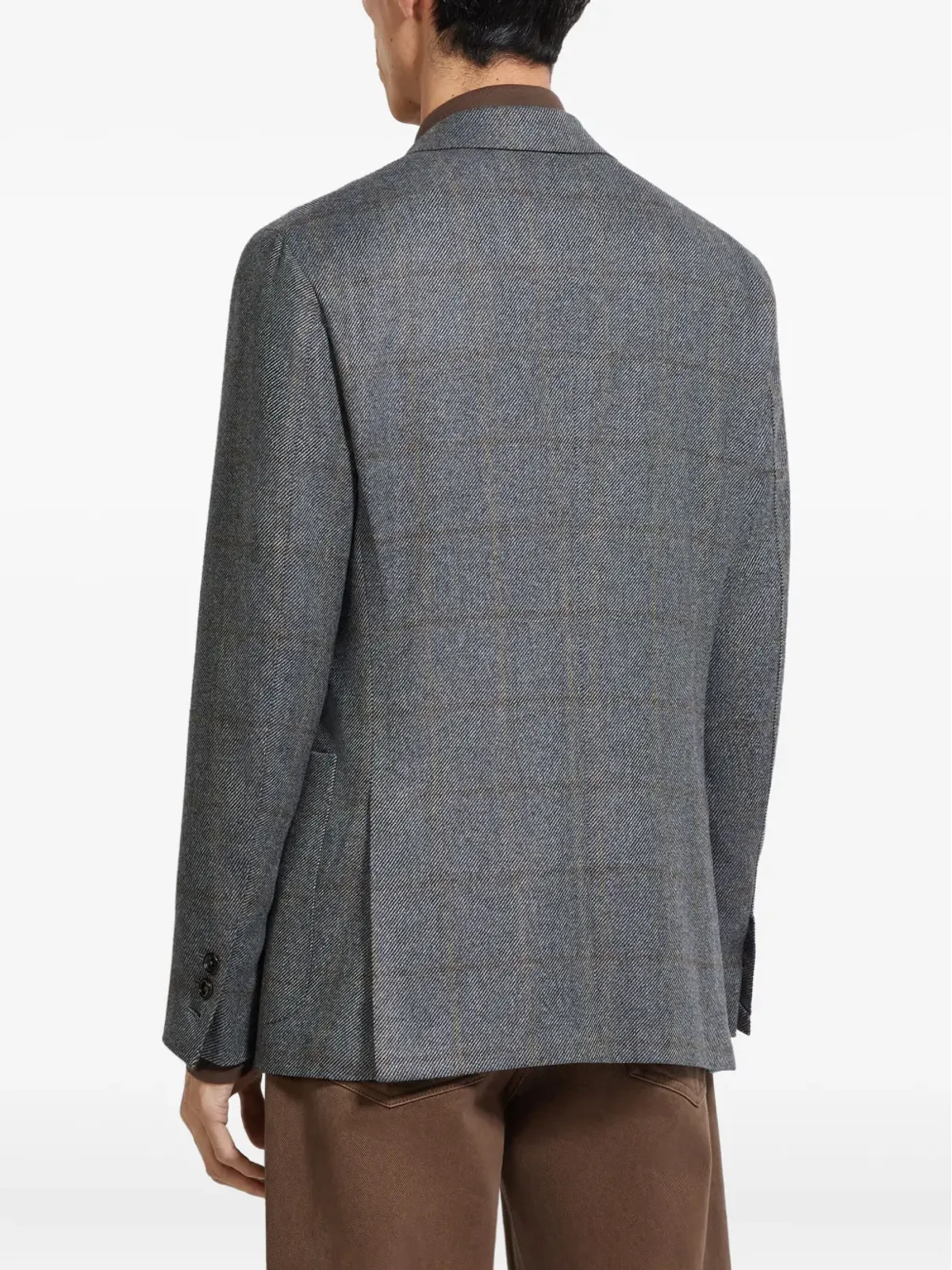 Zegna チェック柄カシミヤブレザー - 画像4
