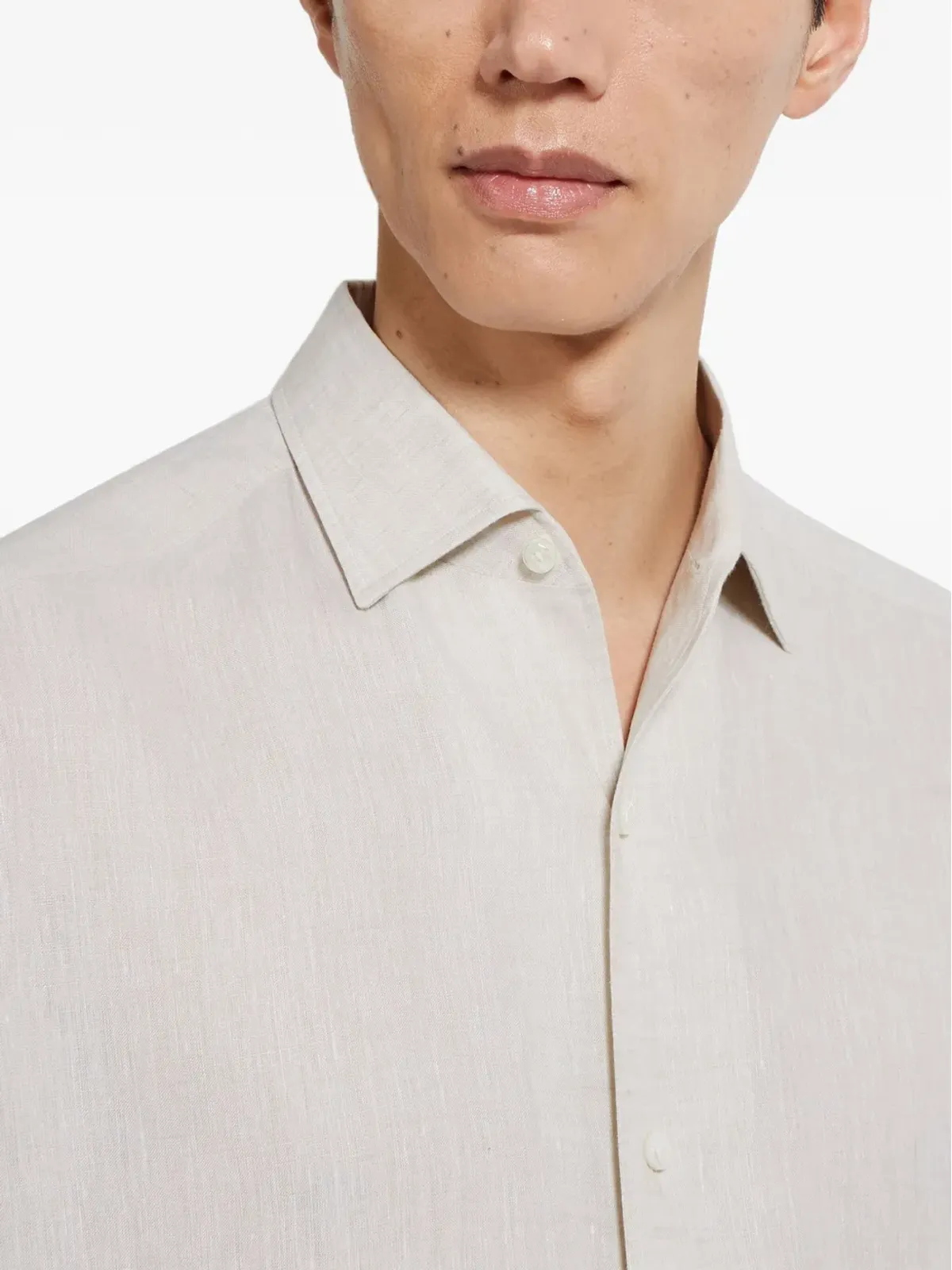 Zegna リネンシャツ - グレー - 画像5