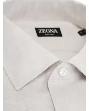 Zegna リネンシャツ - グレー - サムネイル2