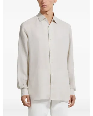 Zegna リネンシャツ - グレー - サムネイル3