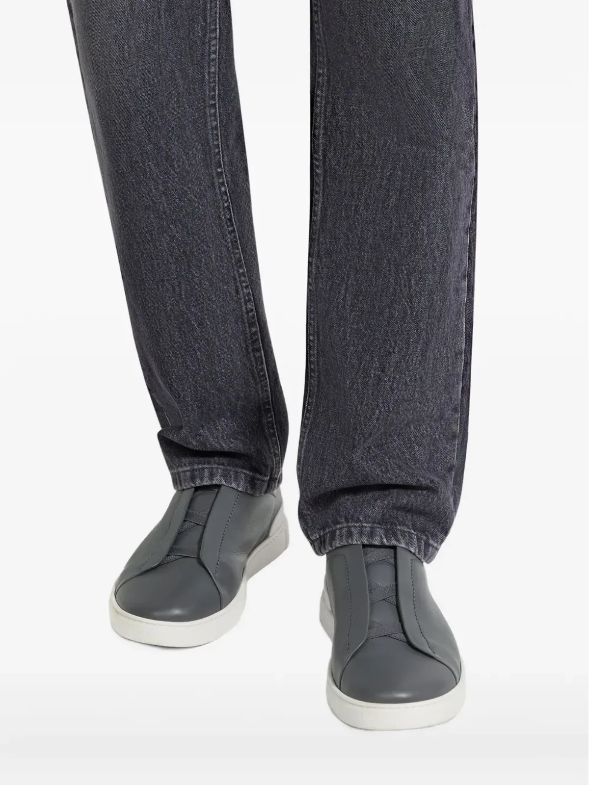 Zegna レザー スニーカー - 画像5