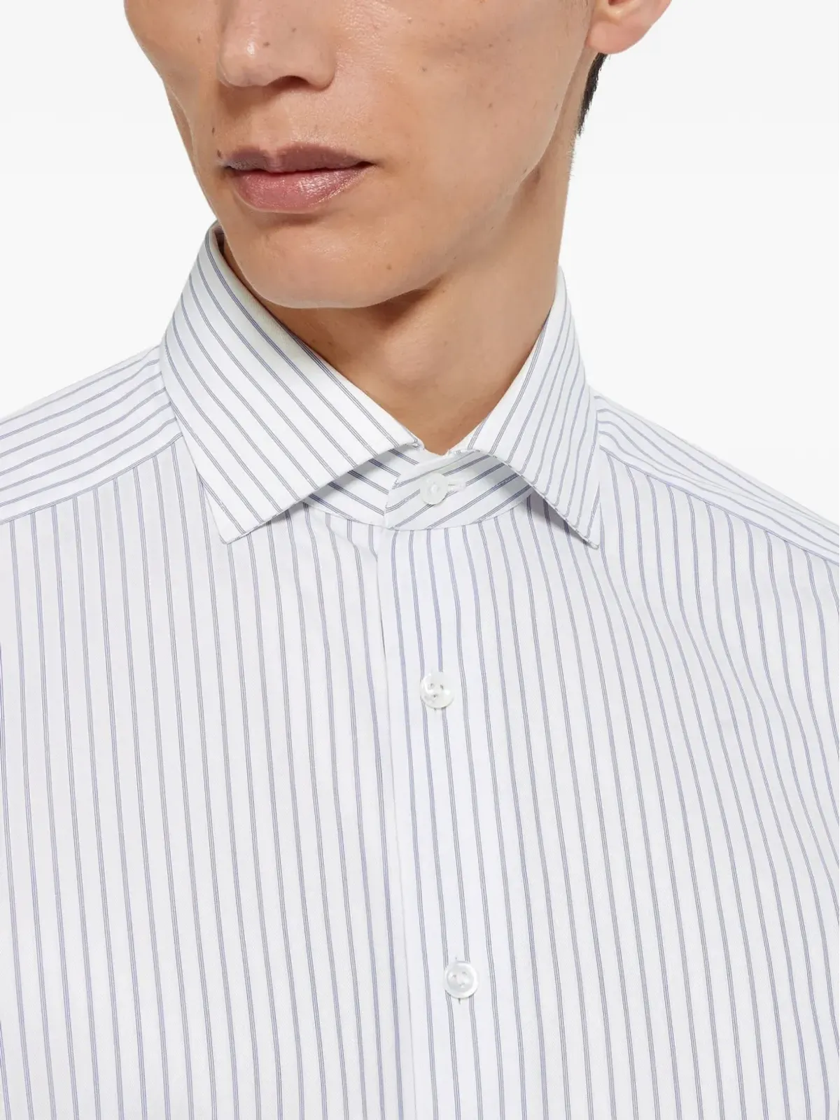 Zegna ストライプコットンシャツ - 画像5