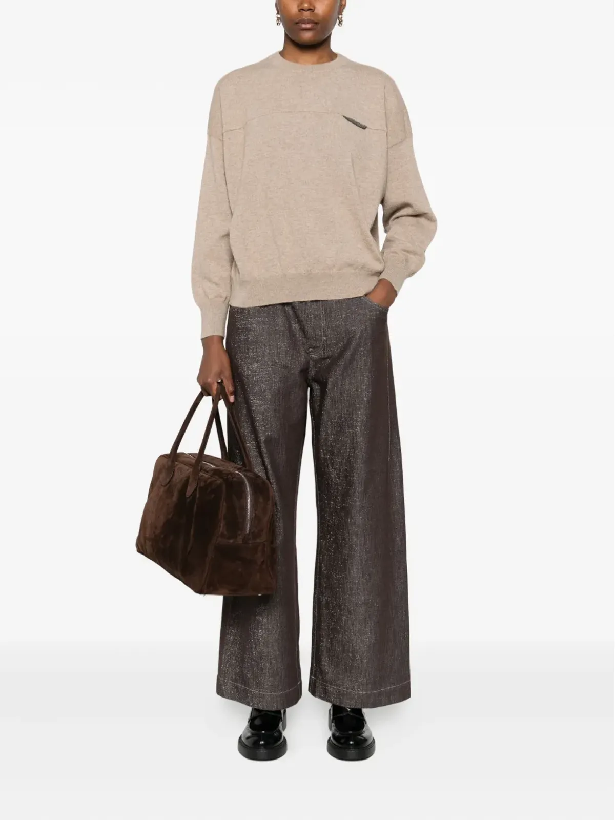 Brunello Cucinelli モニリ付きセーター - ブラウン - 画像2
