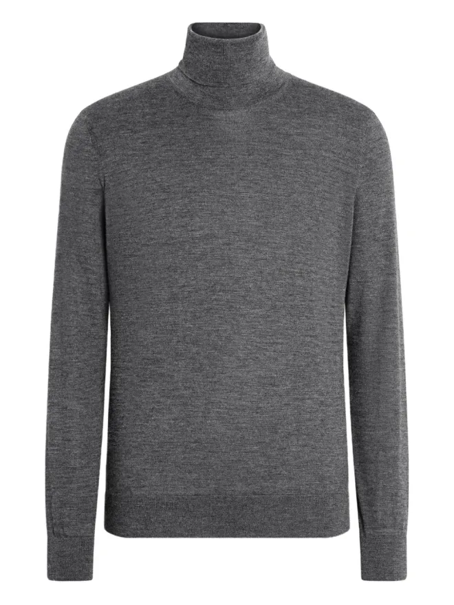 ZEGNA Zegna グレーのタートルネックセーターの商品画像