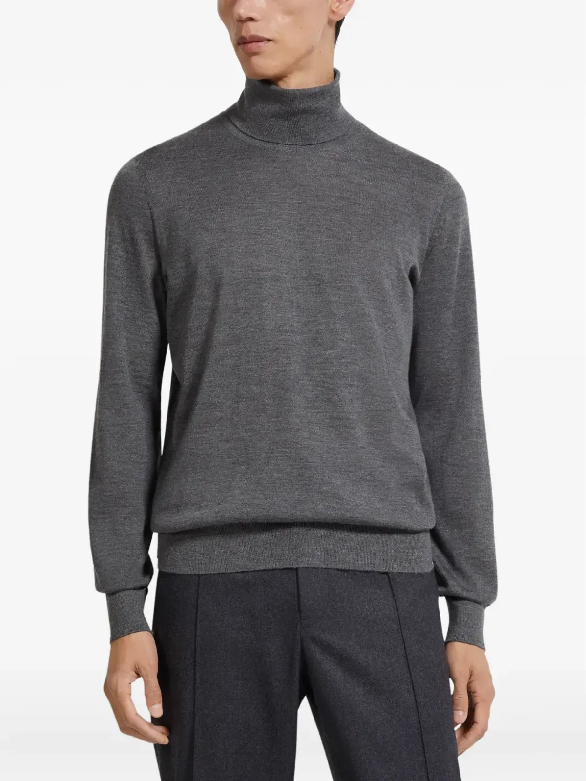 Zegna グレーのタートルネックセーター - 画像2