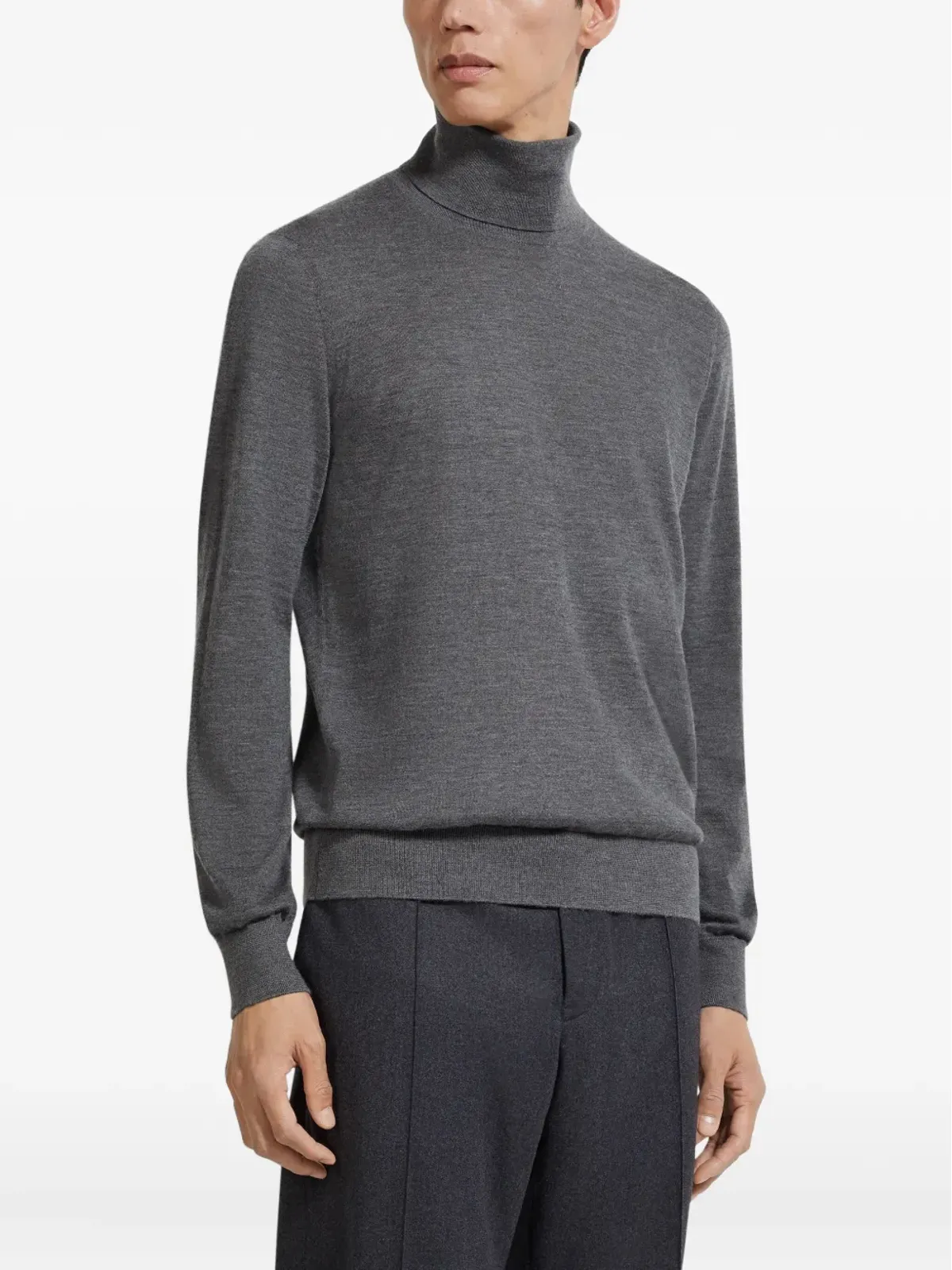 Zegna グレーのタートルネックセーター - 画像3