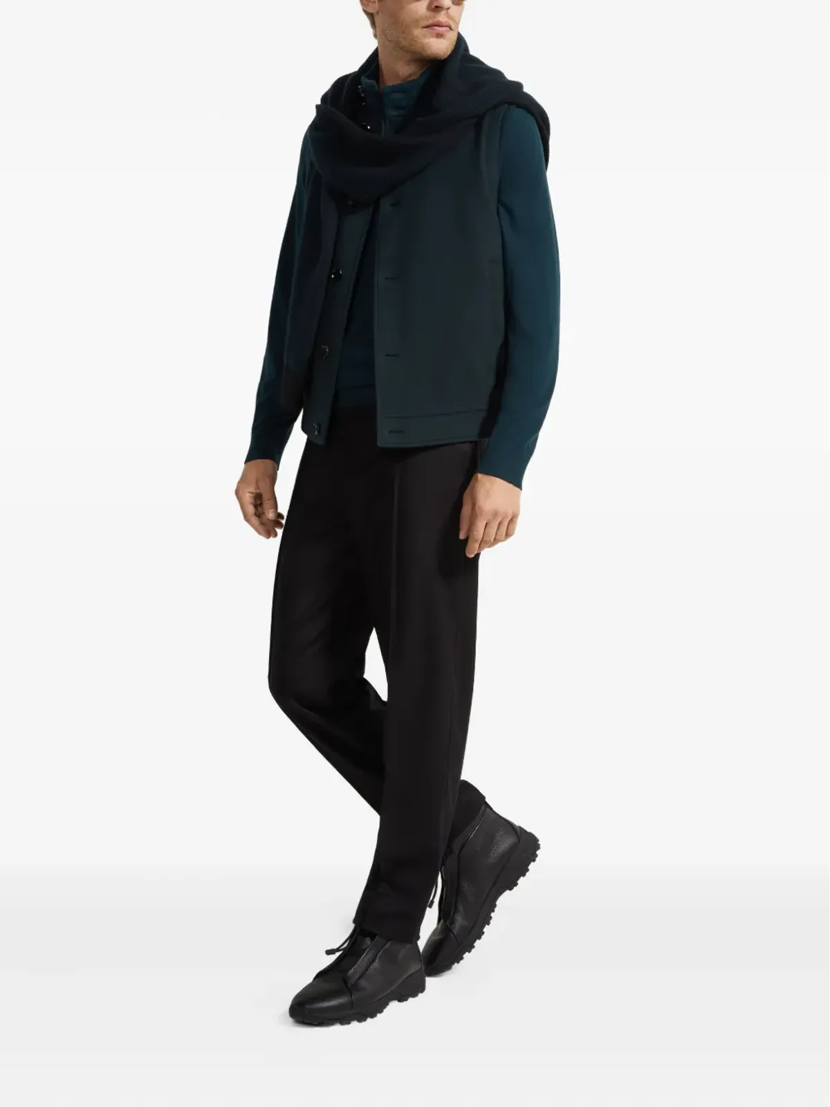 Zegna ゴム入りウエストバンド トラウザー ブルー - 画像2