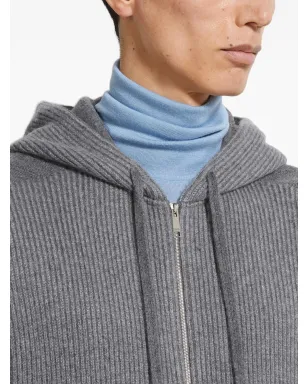 Zegna リブ編みジップアップフーディ - サムネイル5