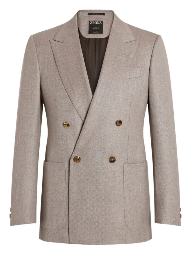 ZEGNA Zegna ダブルブレスト ウールジャケット ブラウンの商品画像