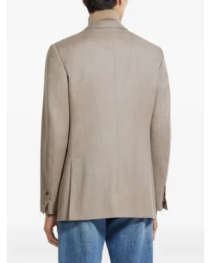 Zegna ダブルブレスト ウールジャケット ブラウン - サムネイル4