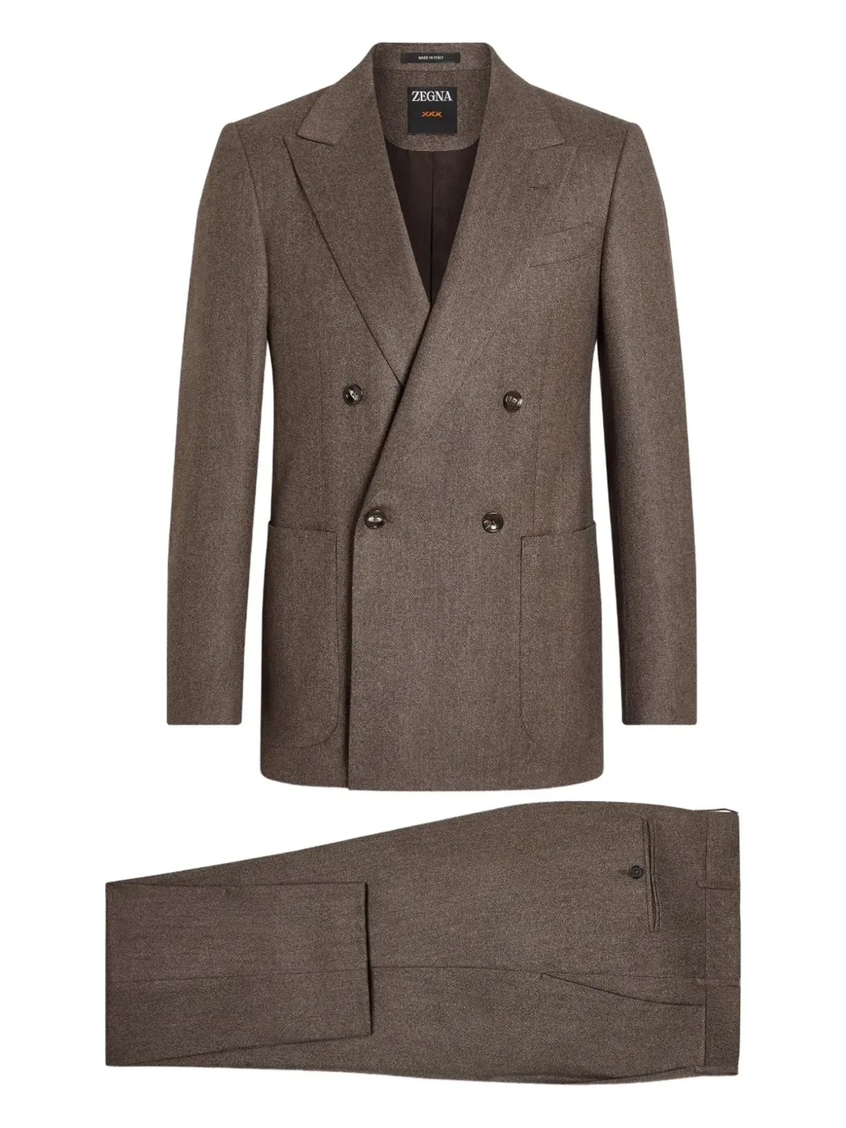 Zegna メランジ ダブルブレスト ウール スーツ - 画像1
