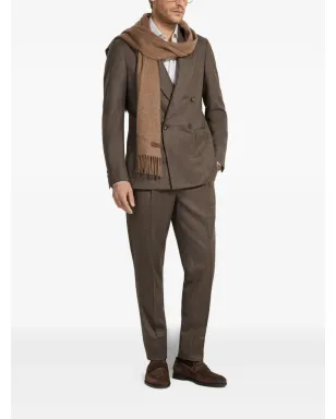 Zegna メランジ ダブルブレスト ウール スーツ - サムネイル2