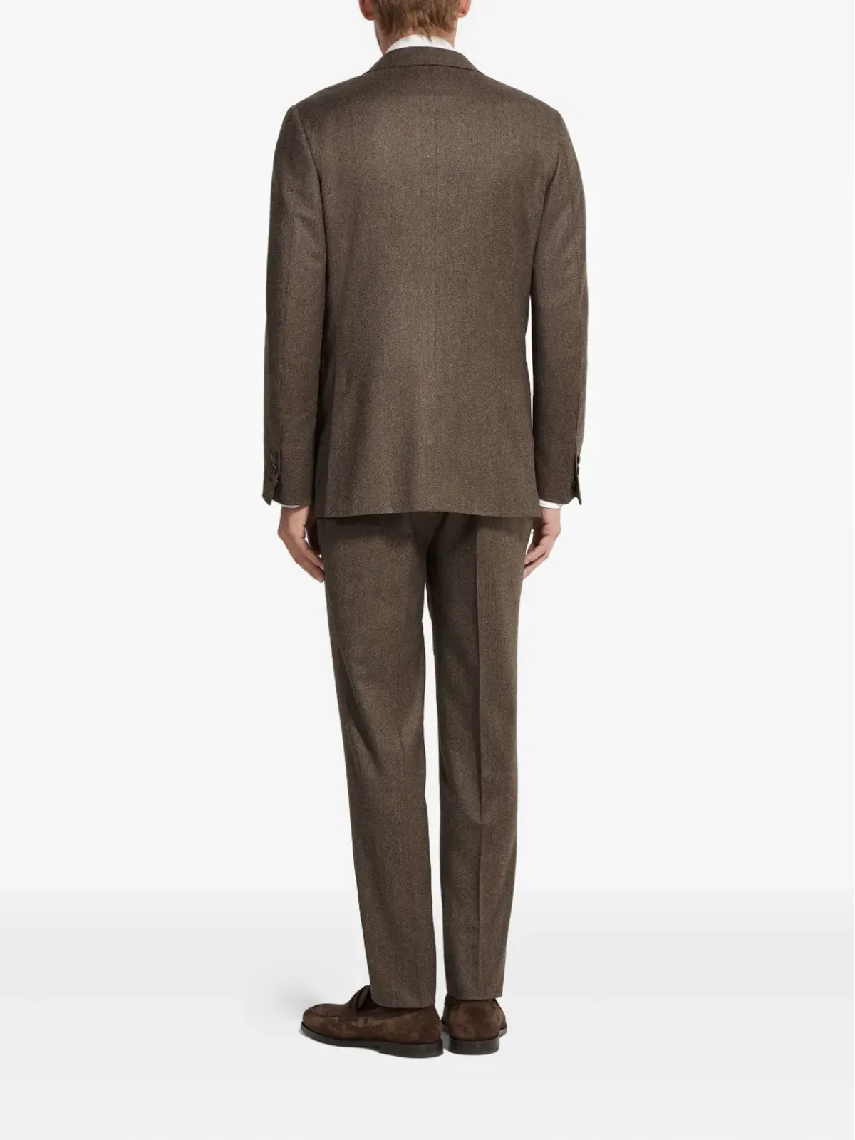 Zegna メランジ ダブルブレスト ウール スーツ - 画像3