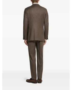 Zegna メランジ ダブルブレスト ウール スーツ - サムネイル3
