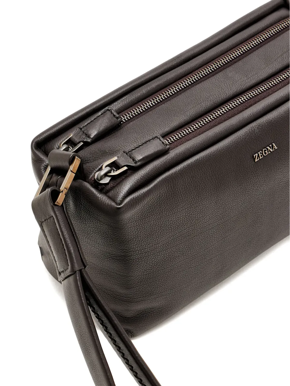 Zegna セカンドスキン ポーチバッグ - ブラウン - 画像3