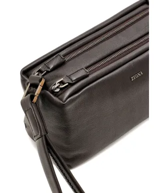 Zegna セカンドスキン ポーチバッグ - ブラウン - サムネイル3