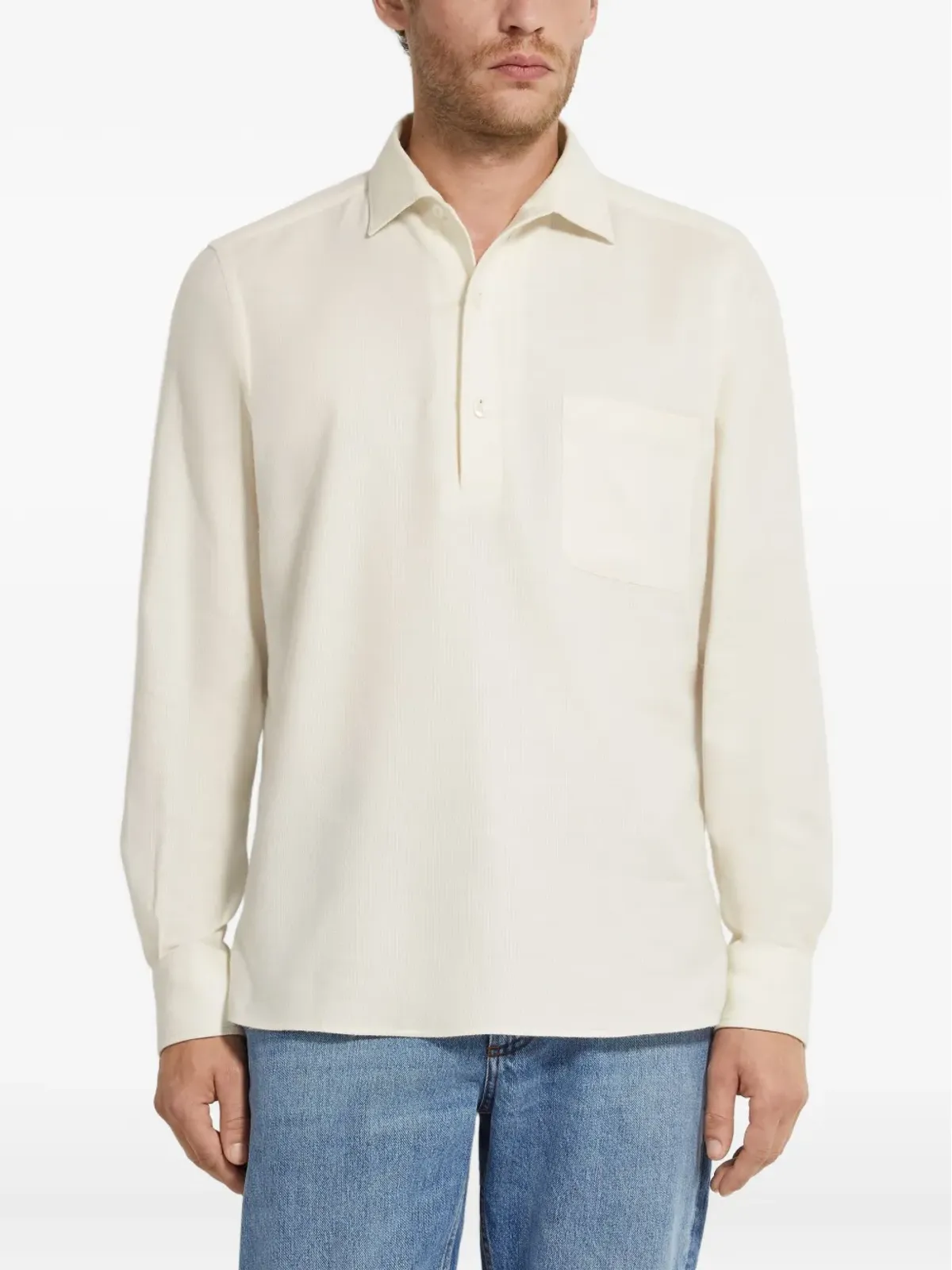 Zegna チェストポケット付きポロシャツ - 画像2