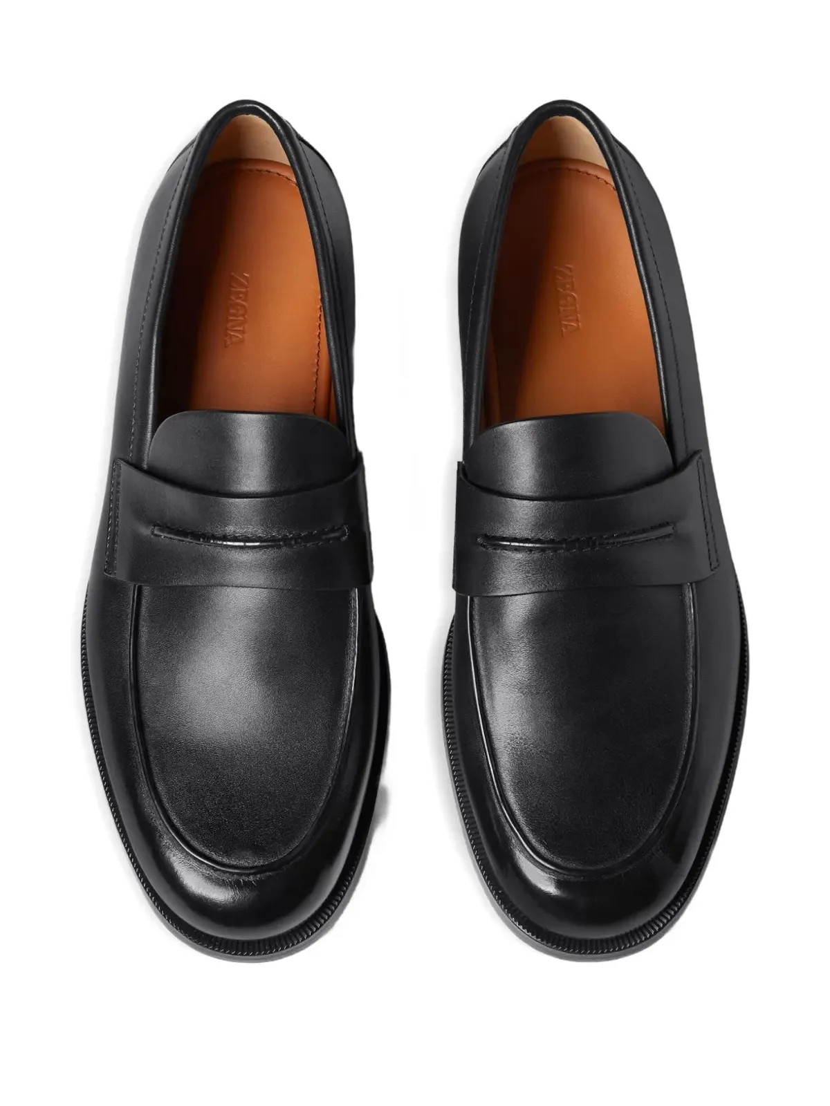 Zegna レザー ペニー・スロット ローファー - ブラック - 画像3