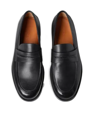 Zegna レザー ペニー・スロット ローファー - ブラック - サムネイル3