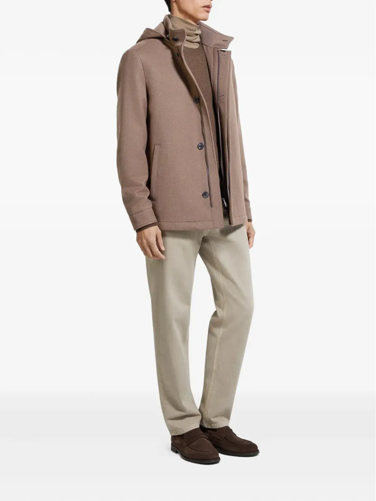 Zegna 隠しファスナー付きフーデッドジャケット - 画像2