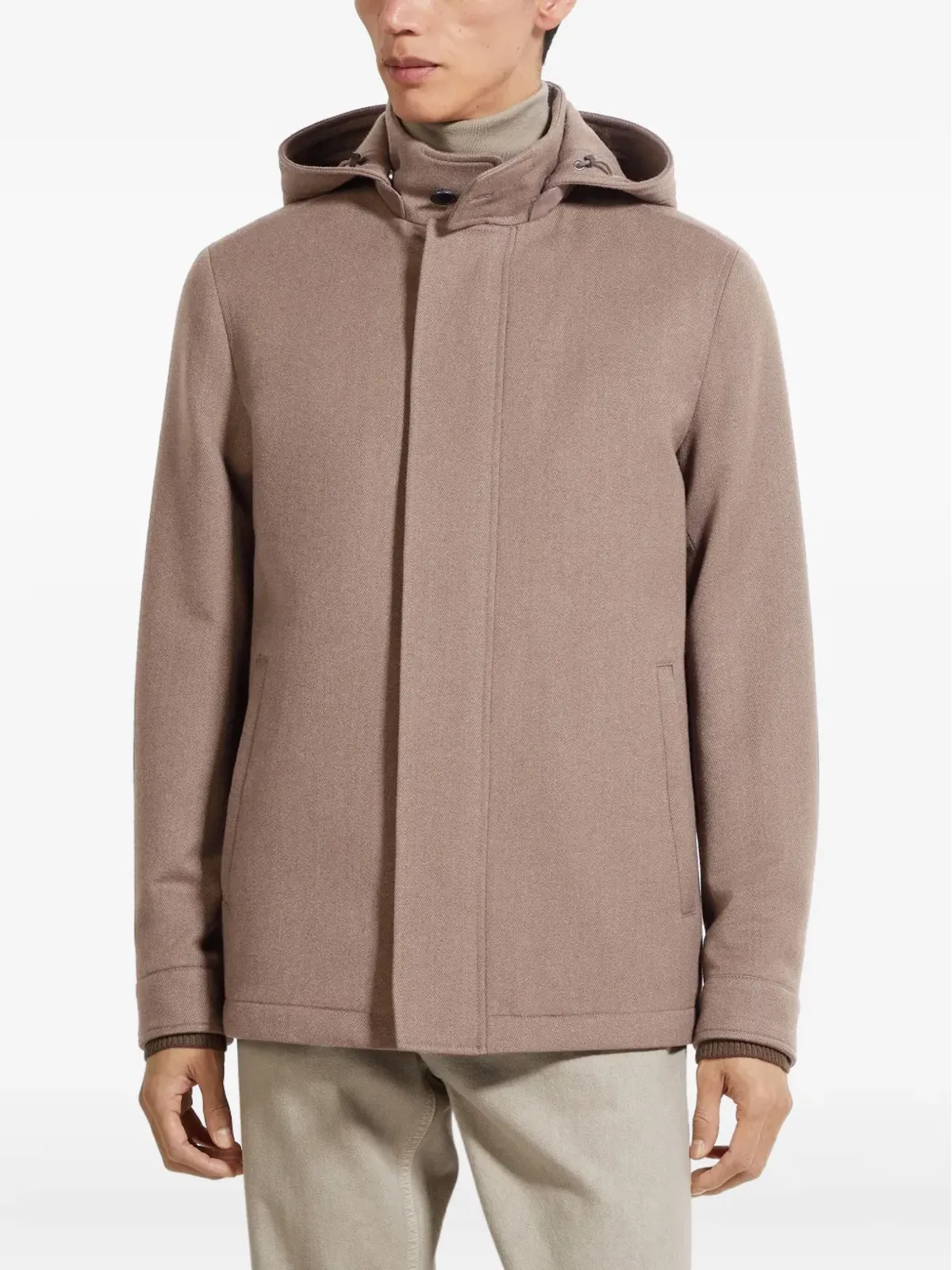 Zegna 隠しファスナー付きフーデッドジャケット - 画像3