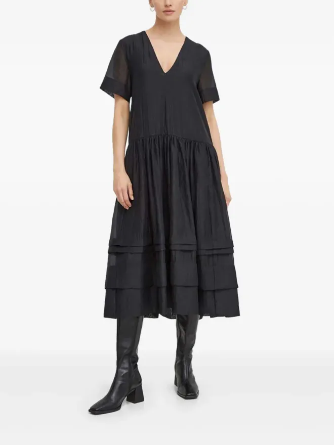 lovechild lovechild Hounda V-neck midi dress - Blackの商品画像