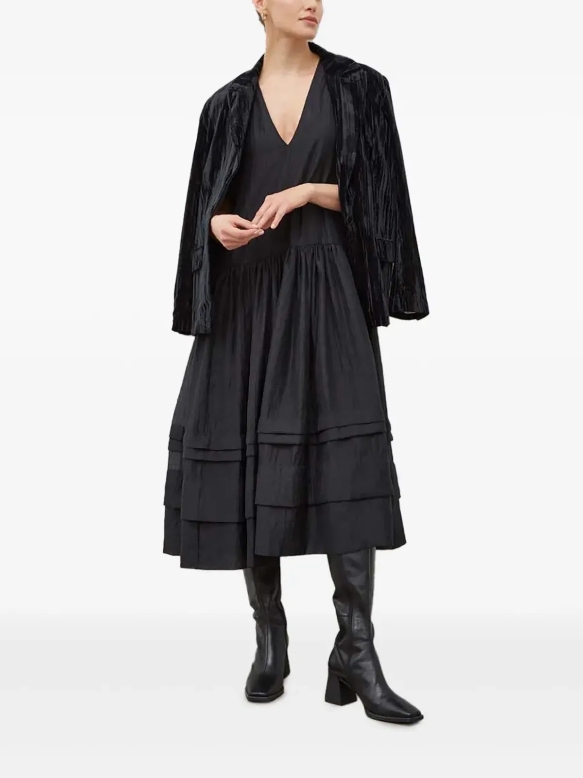 lovechild Hounda V-neck midi dress - Black - 画像2