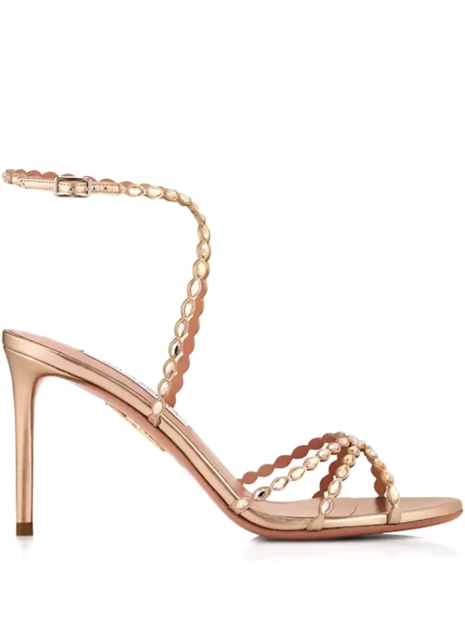 Aquazzura Aquazzura ラブストラック スカラップストラップ メタリック サンダル 85mmの商品画像