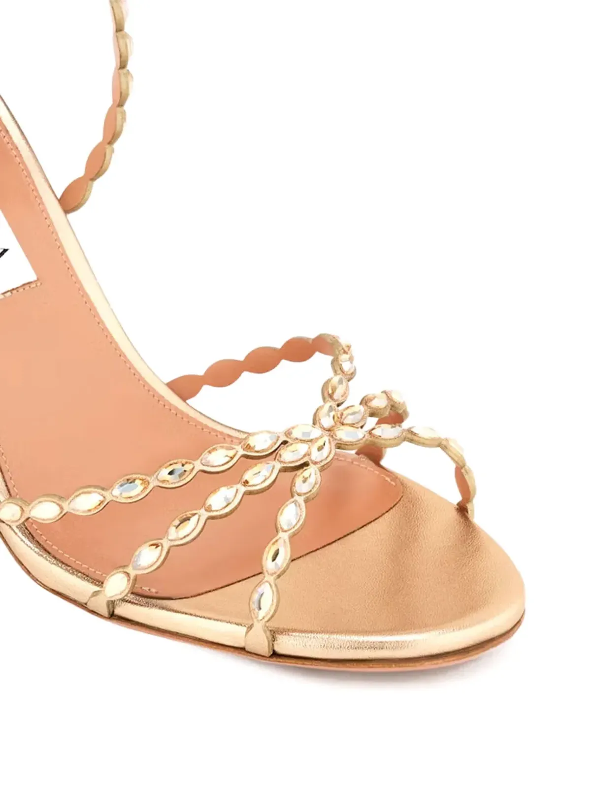 Aquazzura ラブストラック スカラップストラップ メタリック サンダル 85mm - 画像2