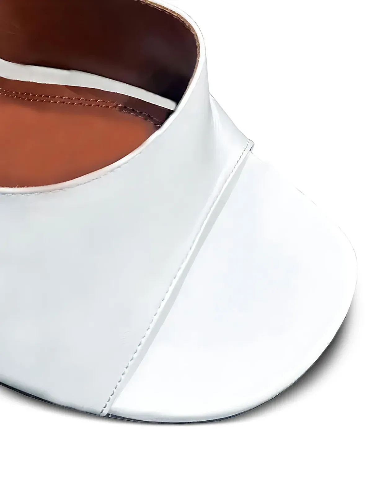 Amina Muaddi 90mm Lupita sculpted-heel sandals - White - 画像3