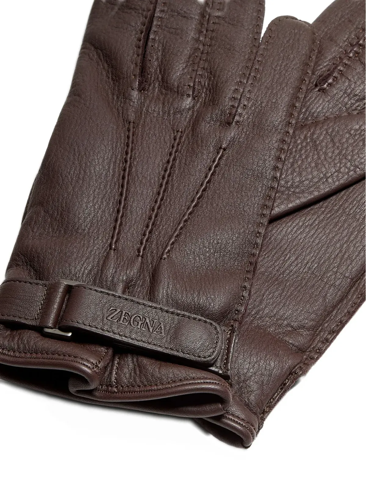Zegna レザー バックル グローブ - 画像2