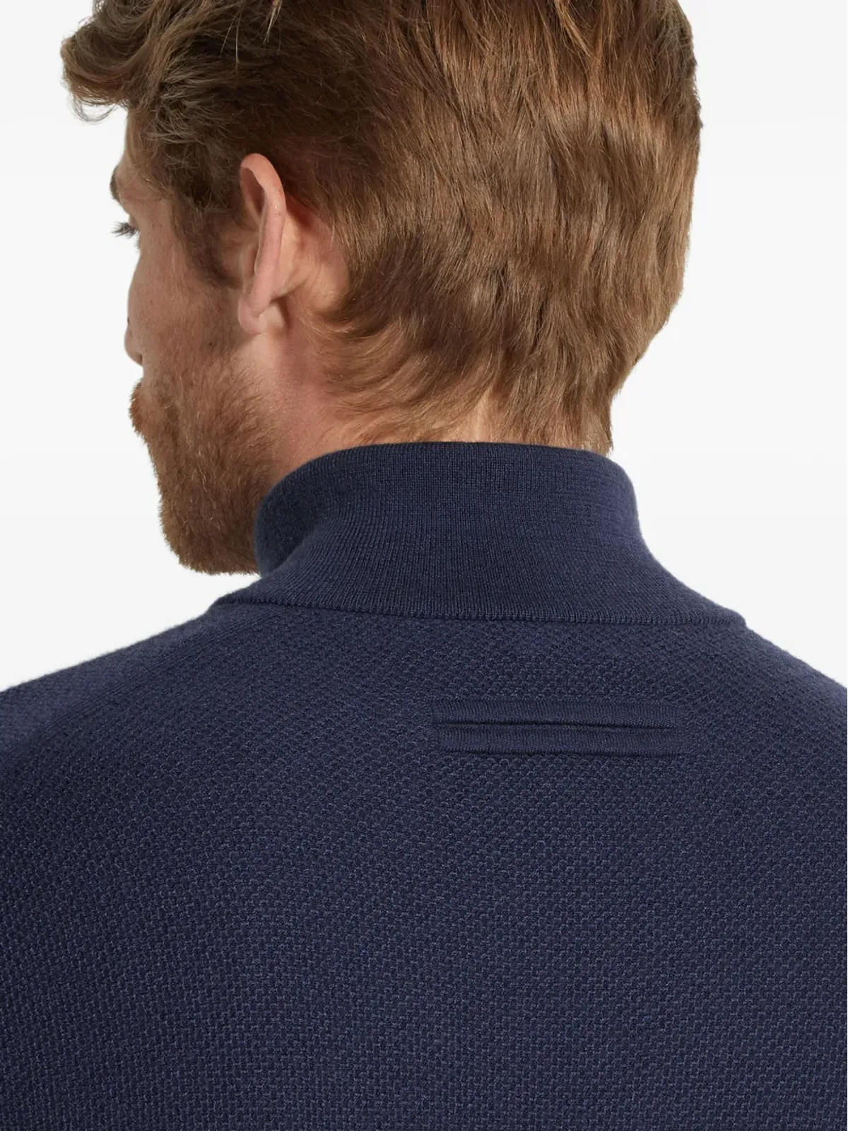 Zegna mock-neck half-zip cashmere sweater - Blue - 画像5