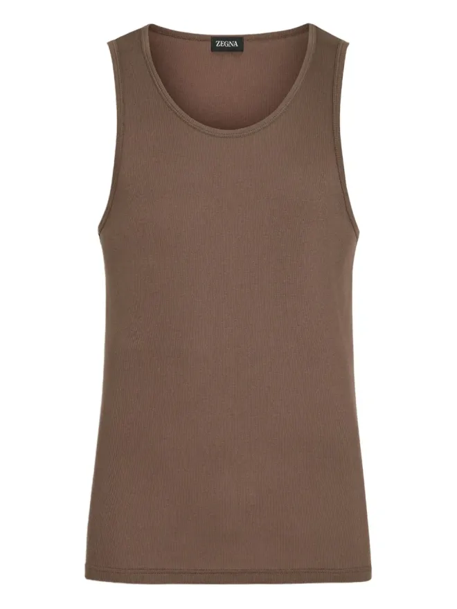 ZEGNA Zegna リブ編みコットンブレンド タンクトップの商品画像