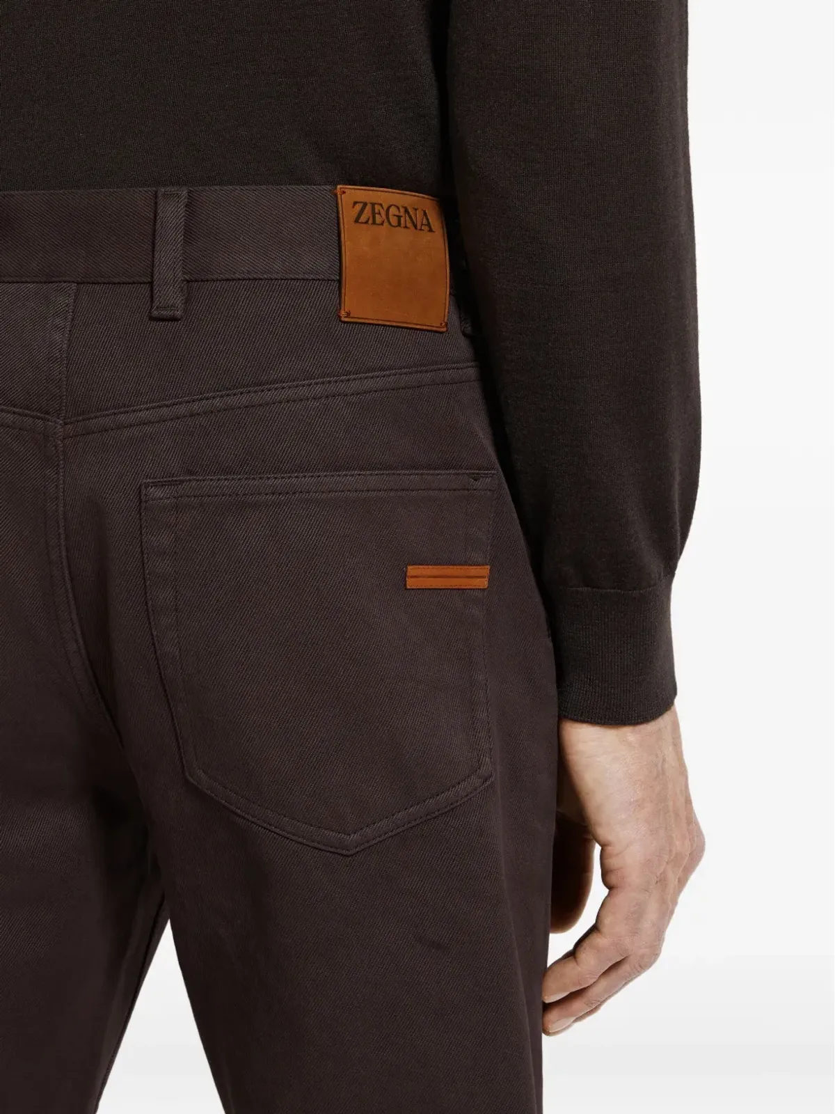 Zegna コットンストレートレッグパンツ - 画像5