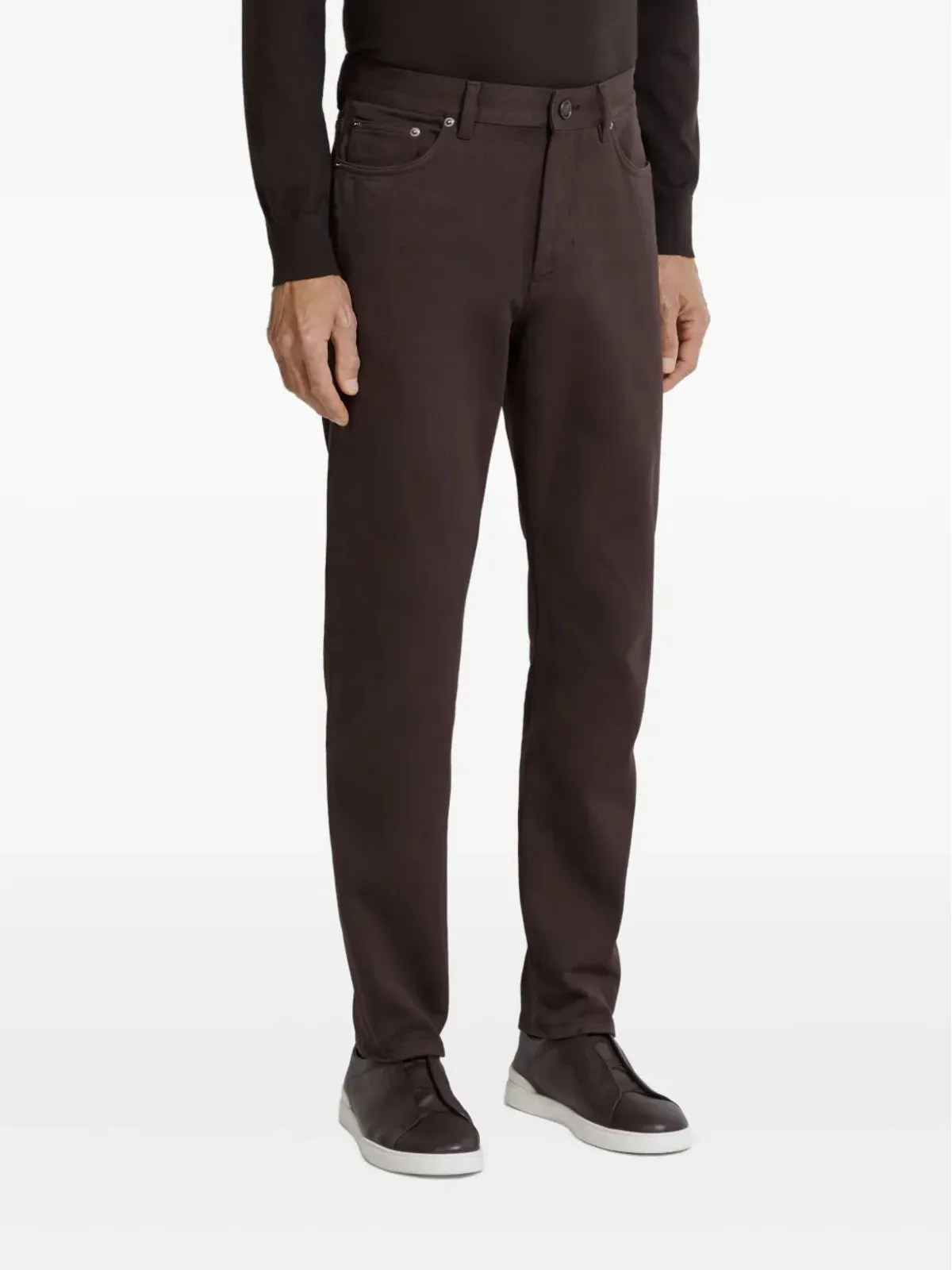 Zegna コットンストレートレッグパンツ - 画像2