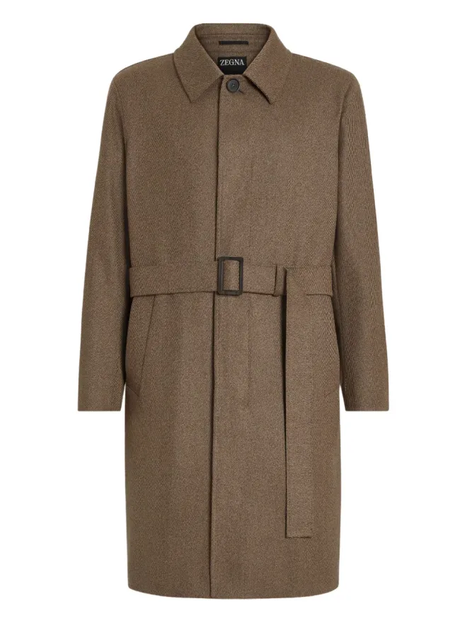 ZEGNA Zegna ベルテッド ツイルコートの商品画像