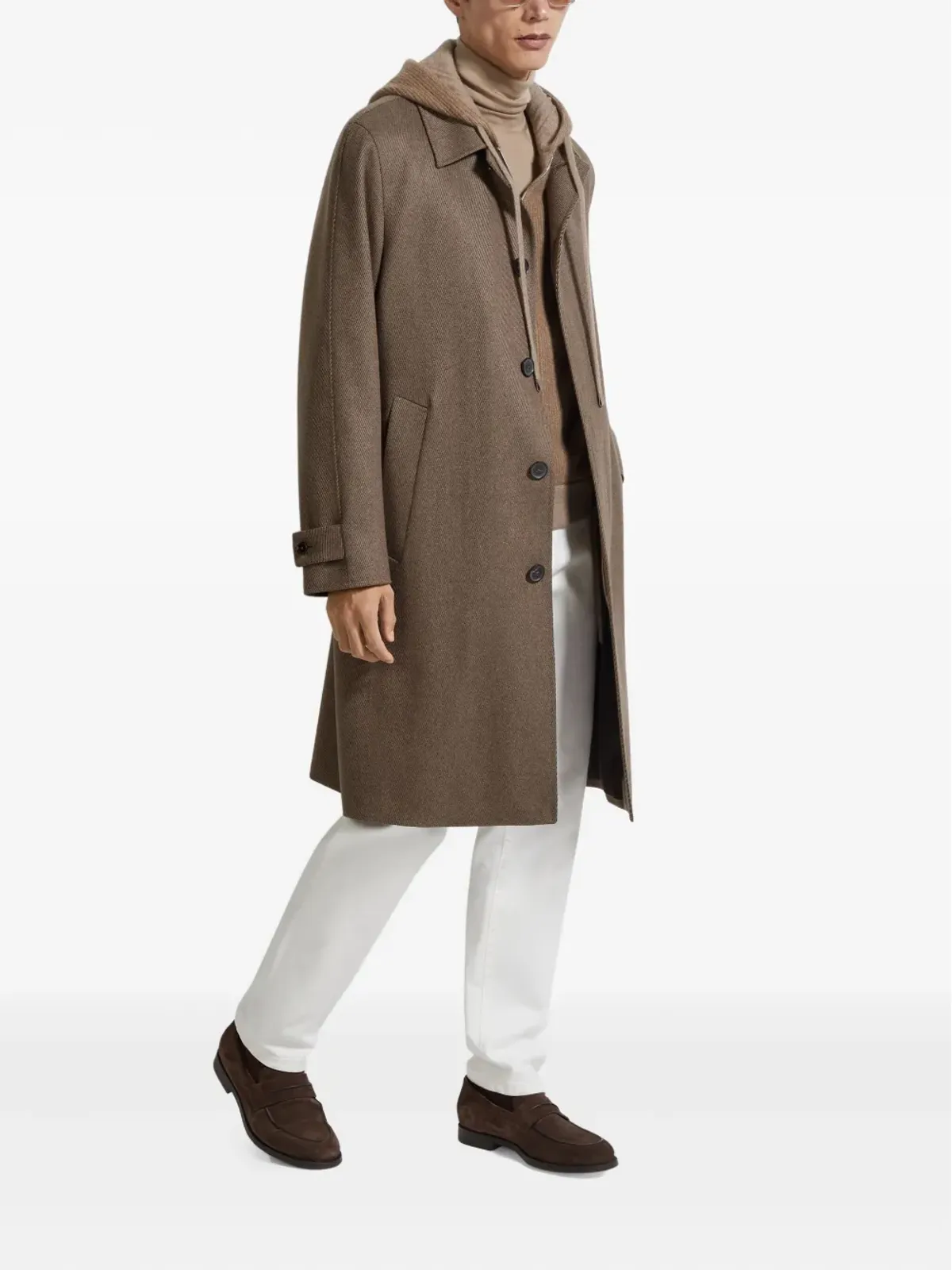 Zegna ベルテッド ツイルコート - 画像3