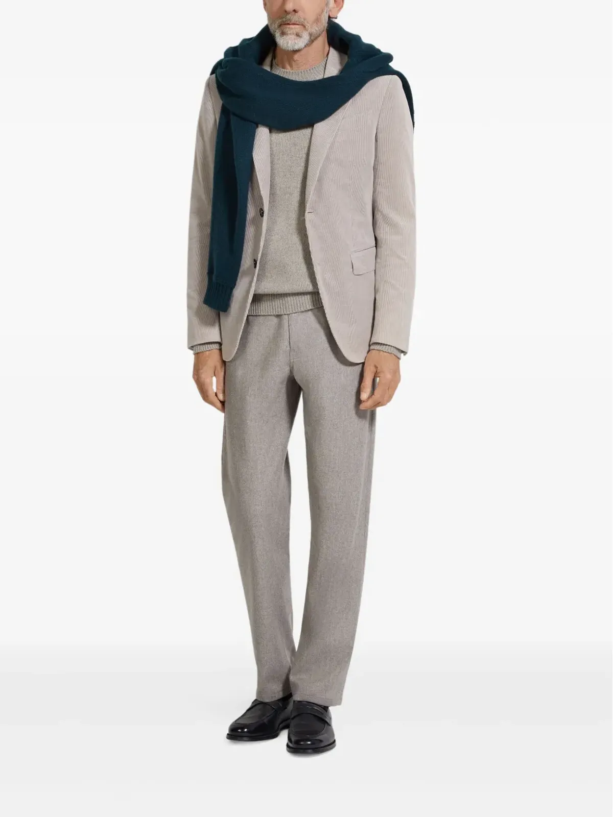 Zegna コーデュロイ ブレザー - グレー - 画像2