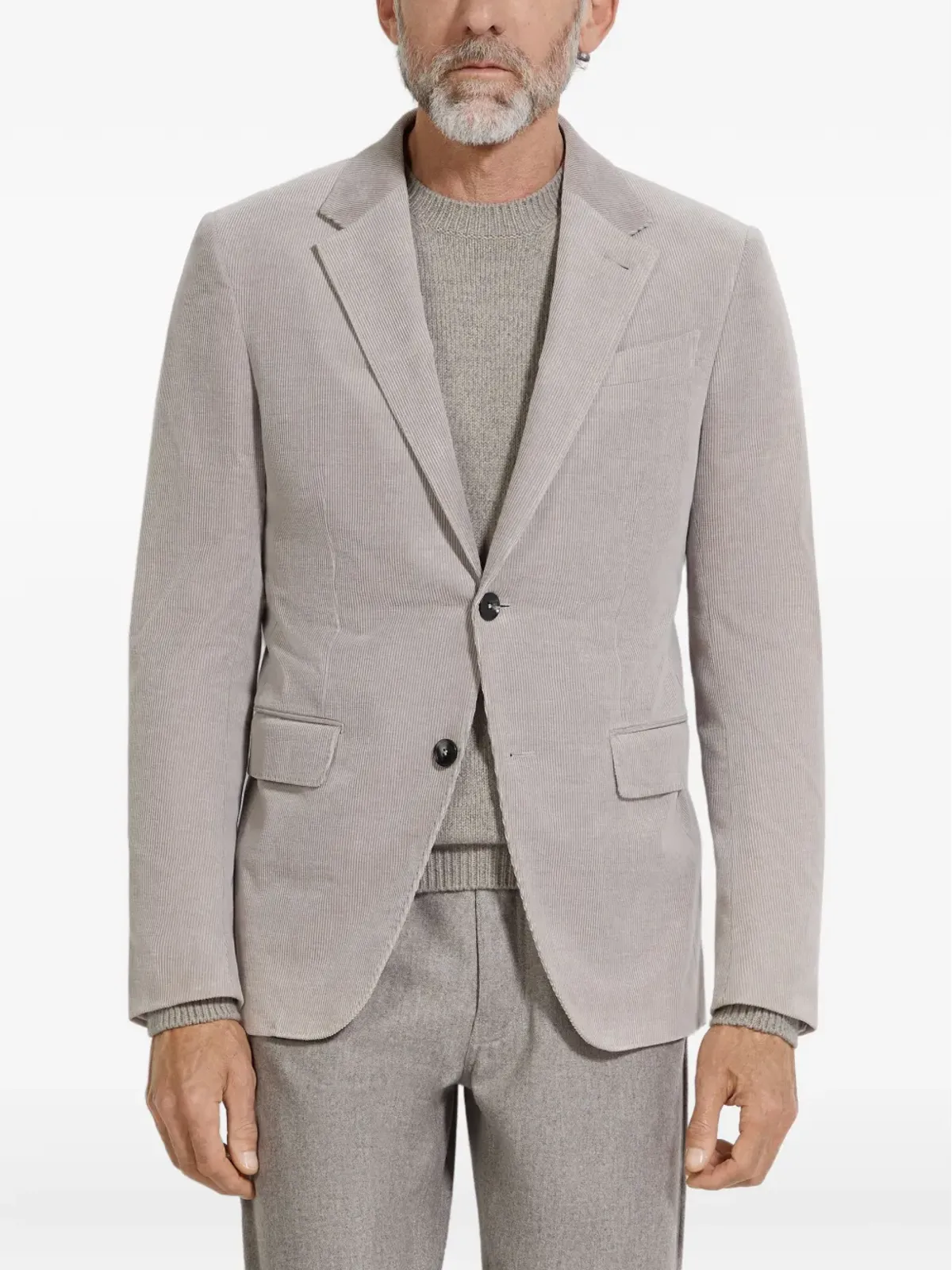 Zegna コーデュロイ ブレザー - グレー - 画像3