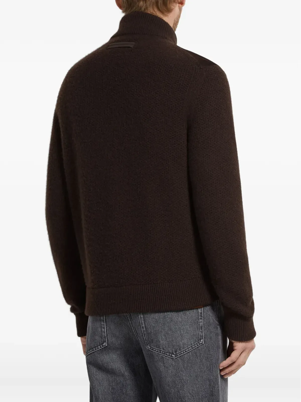 Zegna ボタン留めパネル編みカーディガン - 画像4