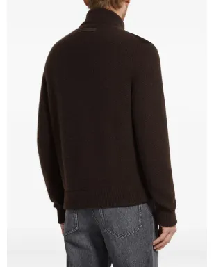 Zegna ボタン留めパネル編みカーディガン - サムネイル4