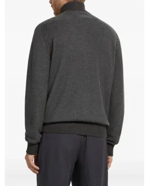 Zegna ジップファスナー付きカーディガン - グレー - サムネイル4