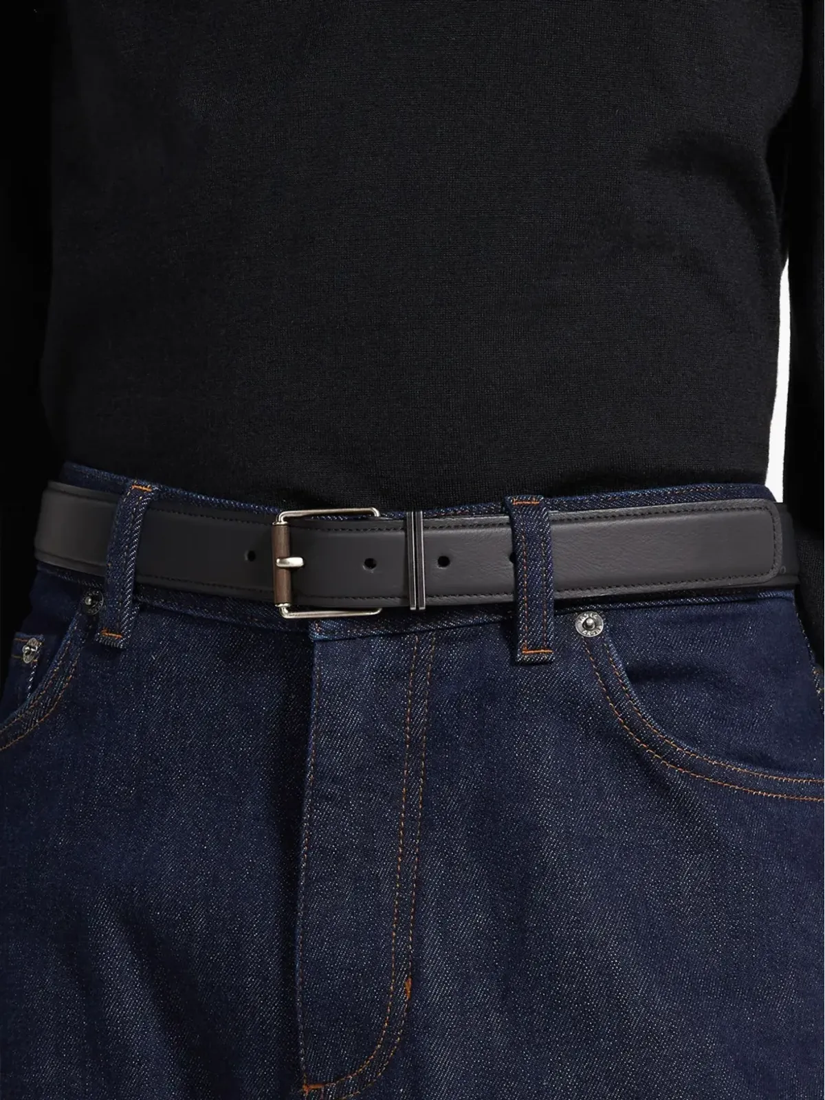 Zegna レザー ウッドエフェクトバックルベルト - 画像3