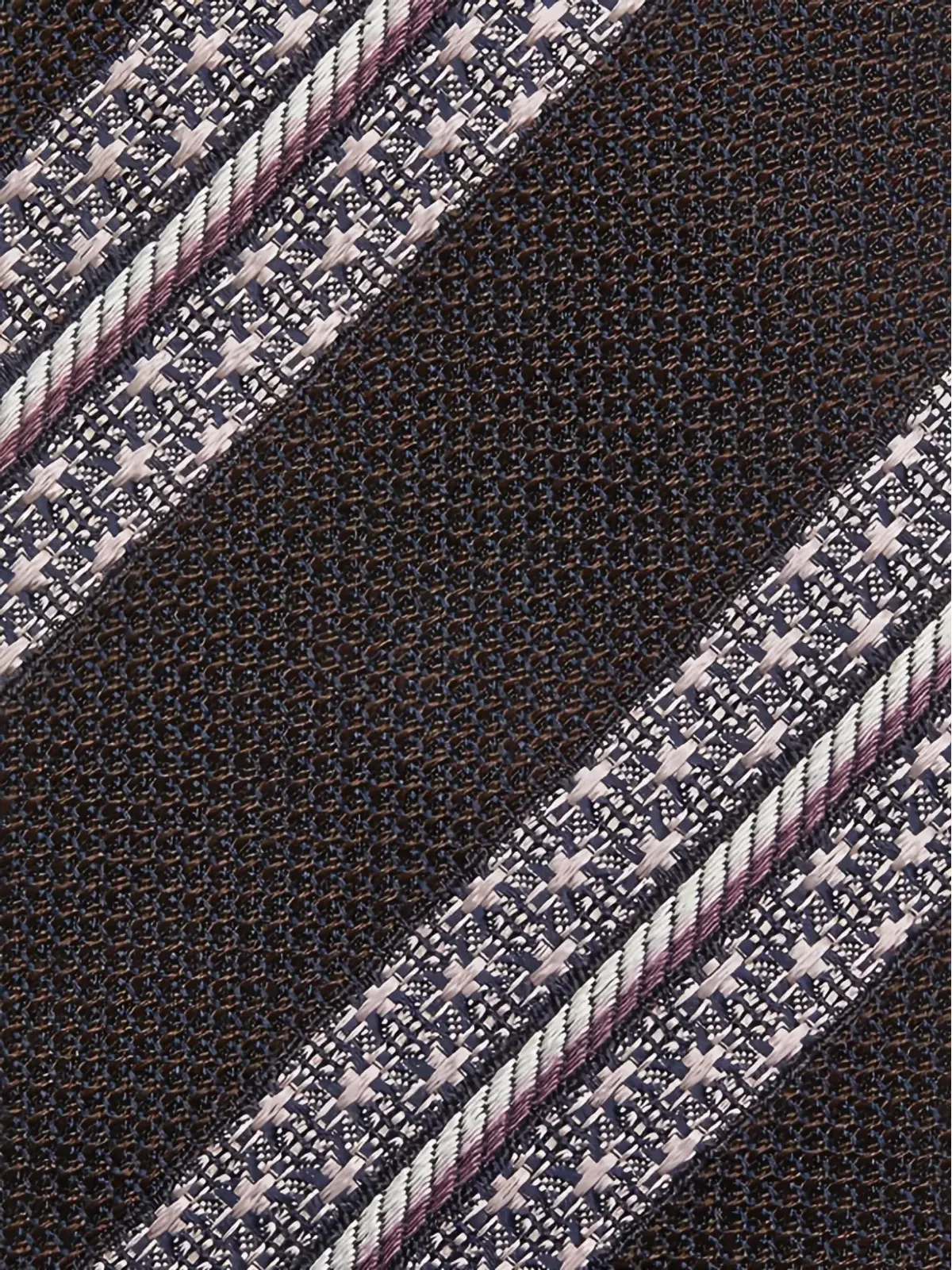 Zegna ストライプ柄シルクタイ - ブラウン - 画像3