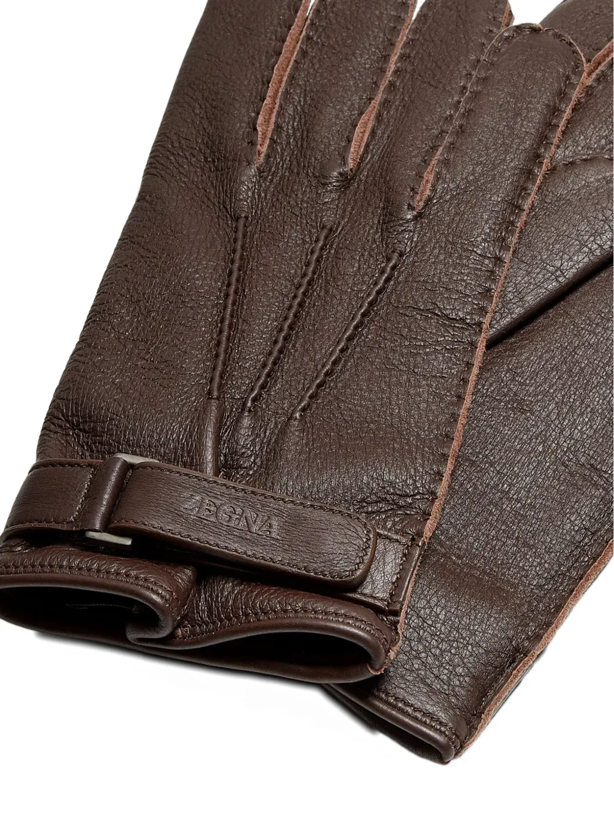 Zegna ペッカリーレザー手袋 - 画像2