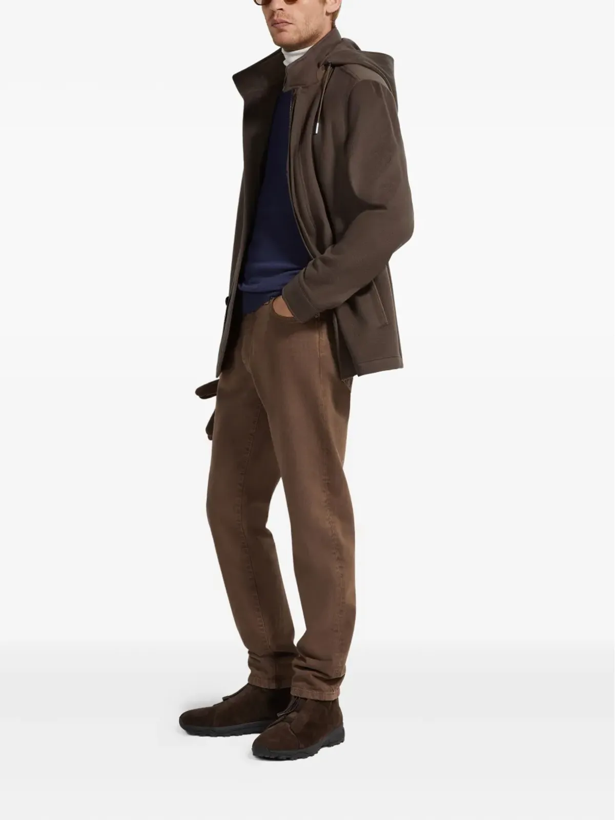 Zegna オアジ カシミア フード付きジャケット - 画像2